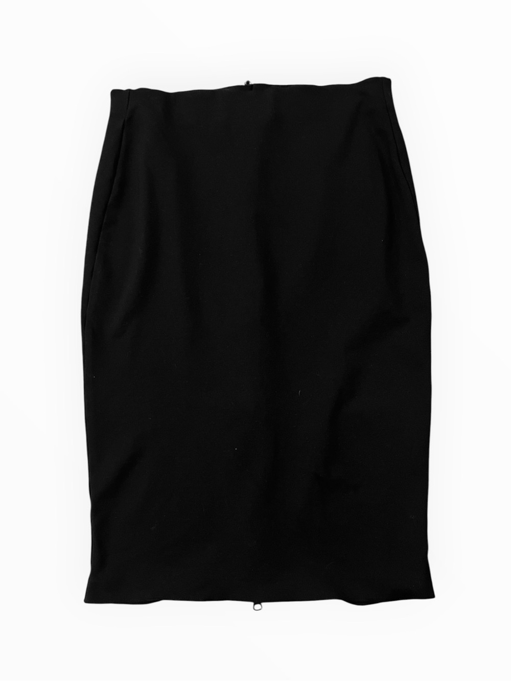 Lane Bryant Black Pencil Midi Skirt Full Zip Adjustable Slit size 14